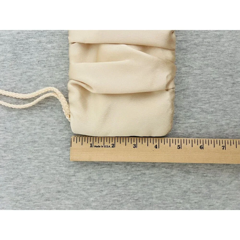 Style & Co. Ruched Satin‎ Wristlet Clutch cream With Interior Pocket